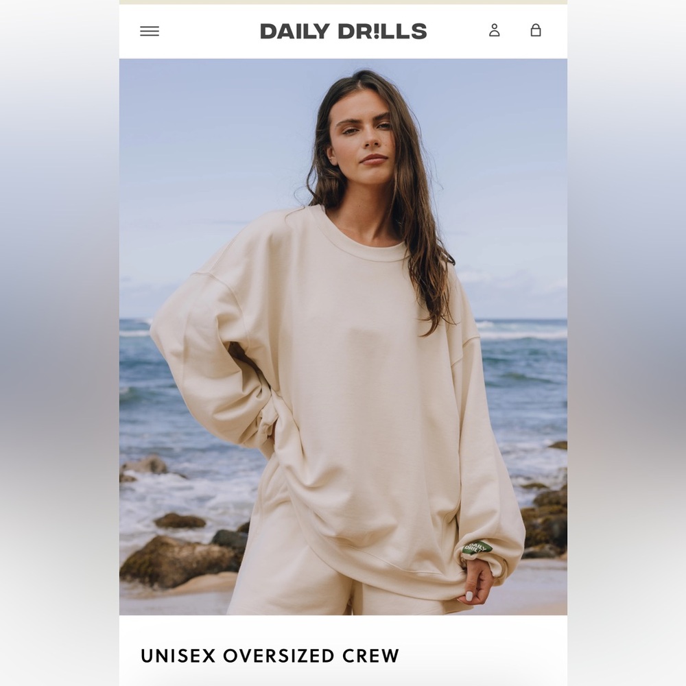 Daily Drills Unisex Oversized Crew - Sand